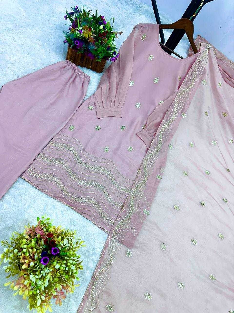Soft Silk Long Kurtis Kurti Bottom Pants With Dupatta - MYLUXURY LANE ENTERPRISE